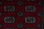3x5 Red Mori Bokhara Handmade Wool & Cotton Rug | Geometric Hand-Knotted Area Rug