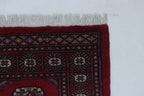 3x5 Red Mori Bokhara Handmade Wool & Cotton Rug | Geometric Hand-Knotted Area Rug