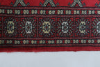 2x3 Red Mori Bokhara Handmade Wool & Cotton Rug | Geometric Hand-Knotted Area Rug