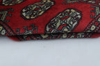 2x3 Red Mori Bokhara Handmade Wool & Cotton Rug | Geometric Hand-Knotted Area Rug