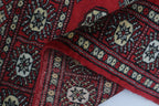 2x3 Red Mori Bokhara Handmade Wool & Cotton Rug | Geometric Hand-Knotted Area Rug