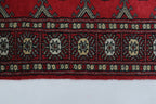 2x3 Red Mori Bokhara Handmade Wool & Cotton Rug | Geometric Hand-Knotted Area Rug
