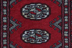 2x3 Red Mori Bokhara Handmade Wool & Cotton Rug | Geometric Hand-Knotted Area Rug