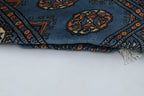 2x3 Blue Mori Bokhara Handmade Wool & Cotton Rug | Geometric Hand-Knotted Area Rug