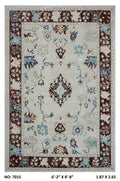 Gray Oushak Rug 6x9 ft | Handmade Wool Floral Area Rug