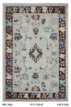 Gray Oushak Rug 6x9 ft | Handmade Wool Floral Area Rug