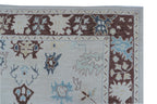Gray Oushak Rug 6x9 ft | Handmade Wool Floral Area Rug