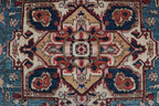 9x12 Blue Floral Handmade Cotton & Wool Rug | Luxury Area Rug