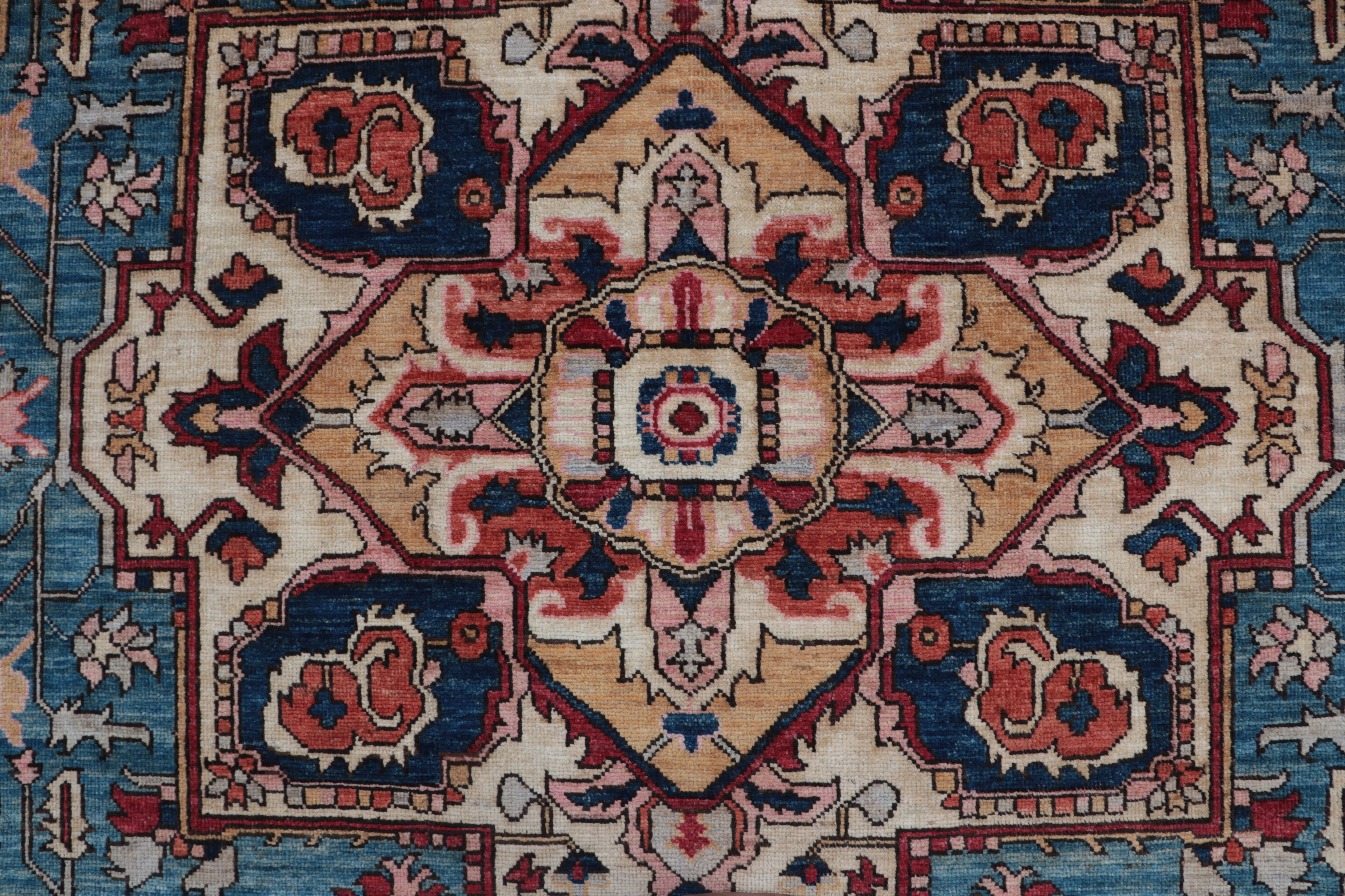 9x12 Blue Floral Handmade Cotton & Wool Rug | Luxury Area Rug