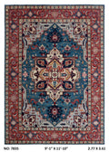 9x12 Blue Floral Handmade Cotton & Wool Rug | Luxury Area Rug