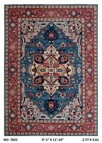 9x12 Blue Floral Handmade Cotton & Wool Rug | Luxury Area Rug