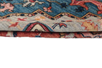 9x12 Blue Floral Handmade Cotton & Wool Rug | Luxury Area Rug