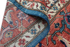 9x12 Blue Floral Handmade Cotton & Wool Rug | Luxury Area Rug