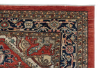 8x10 Red Oushak Wool Rug | Handmade Floral Vintage Area Rug