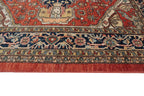 8x10 Red Oushak Wool Rug | Handmade Floral Vintage Area Rug