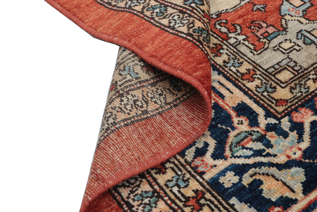 8x10 Red Oushak Wool Rug | Handmade Floral Vintage Area Rug