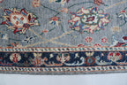3x26 Gray Chobi Runner Rug | Handmade Wool & Cotton Floral Rug | Vegetable Dyed