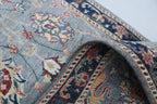 3x26 Gray Chobi Runner Rug | Handmade Wool & Cotton Floral Rug | Vegetable Dyed