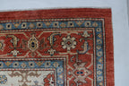 9x12 Beige Oushak Geometric Area Rug | Handmade Wool Rug