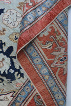 9x12 Beige Oushak Geometric Area Rug | Handmade Wool Rug
