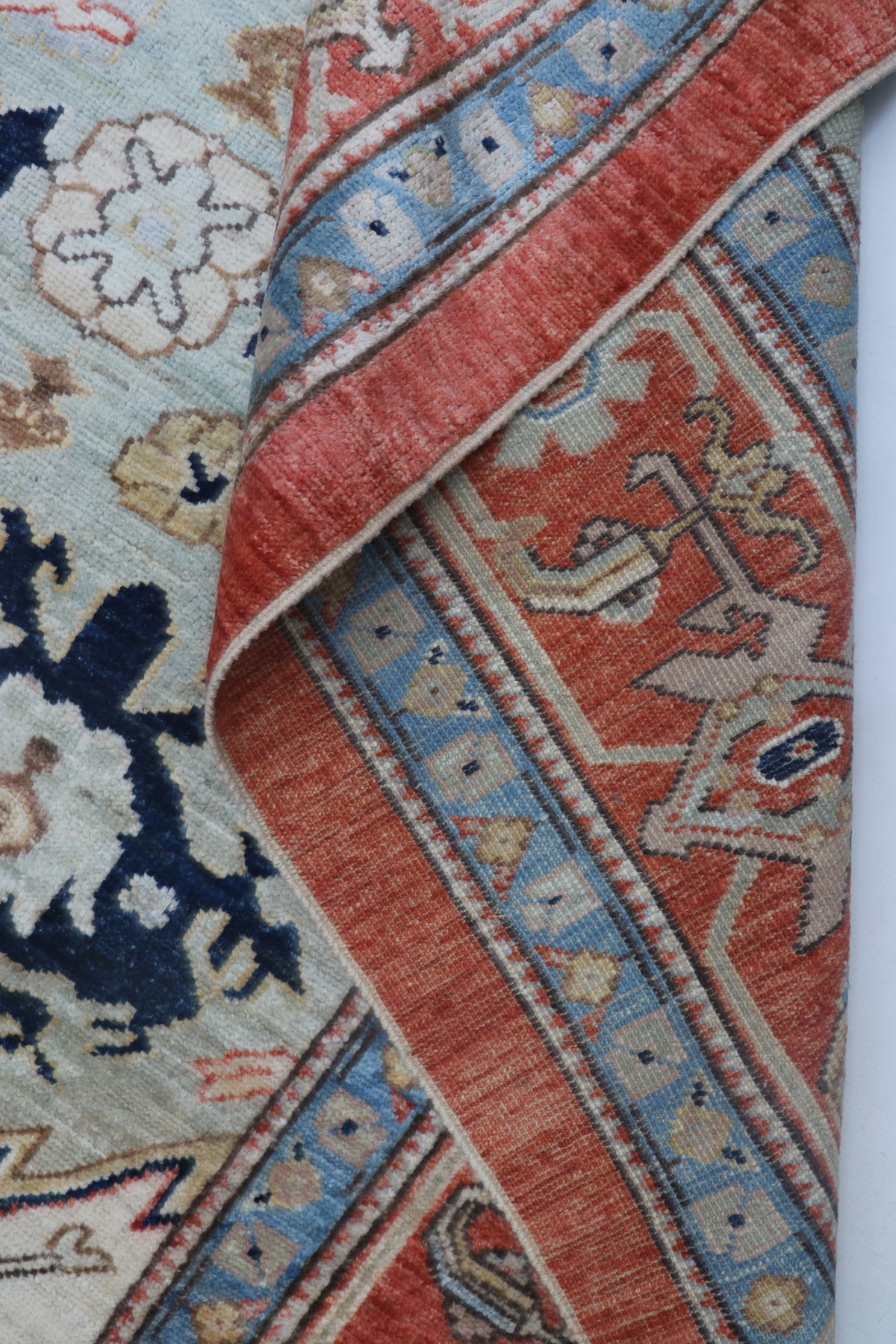 9x12 Beige Oushak Geometric Area Rug | Handmade Wool Rug