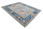 8x10 Grey Floral Handmade Wool Rug | Luxury Area Rug