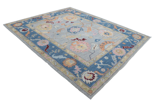 8x10 Grey Floral Handmade Wool Rug | Luxury Area Rug