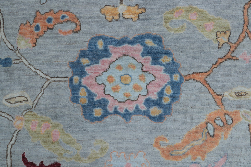 8x10 Grey Floral Handmade Wool Rug | Luxury Area Rug