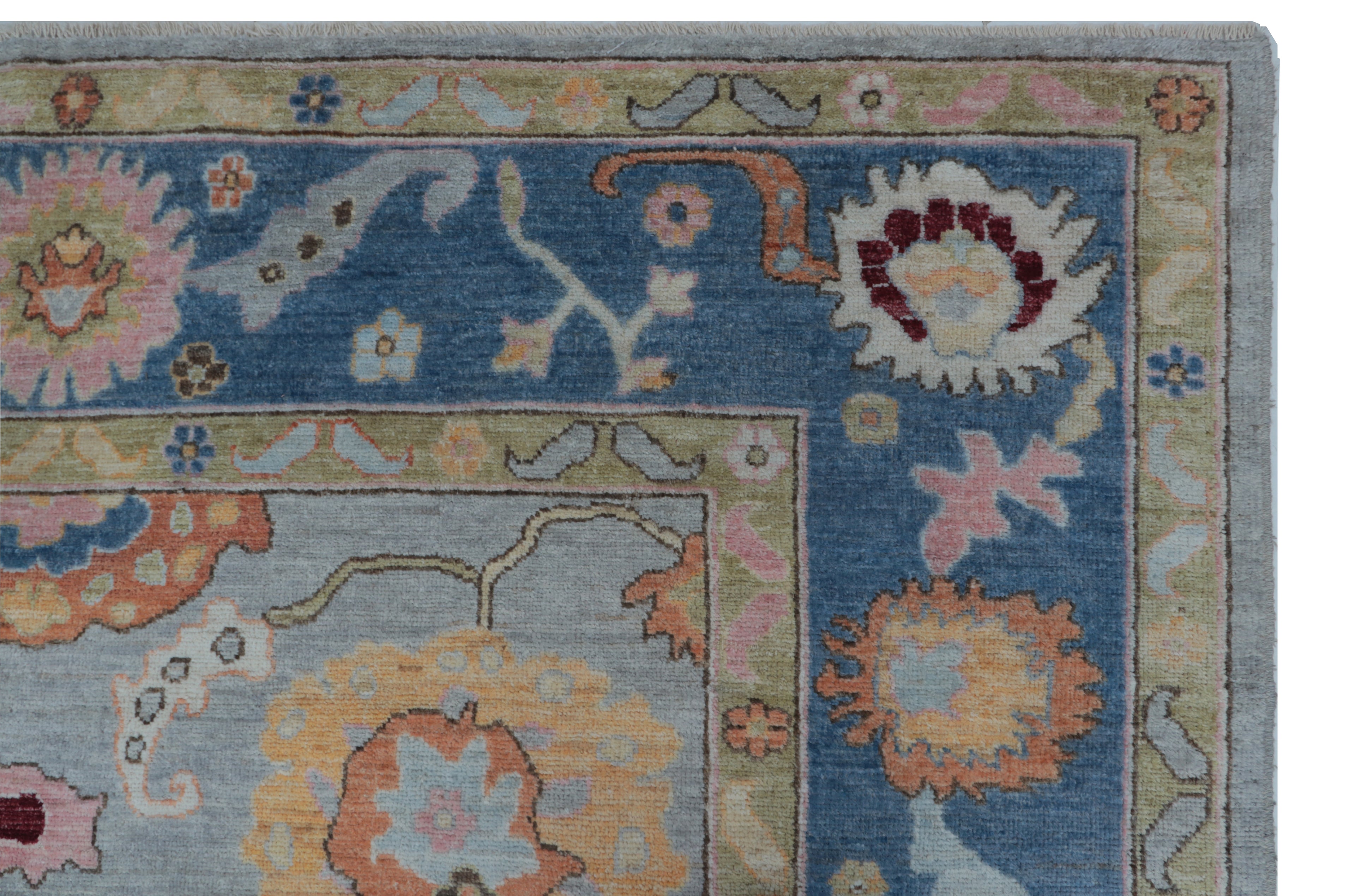 8x10 Grey Floral Handmade Wool Rug | Luxury Area Rug