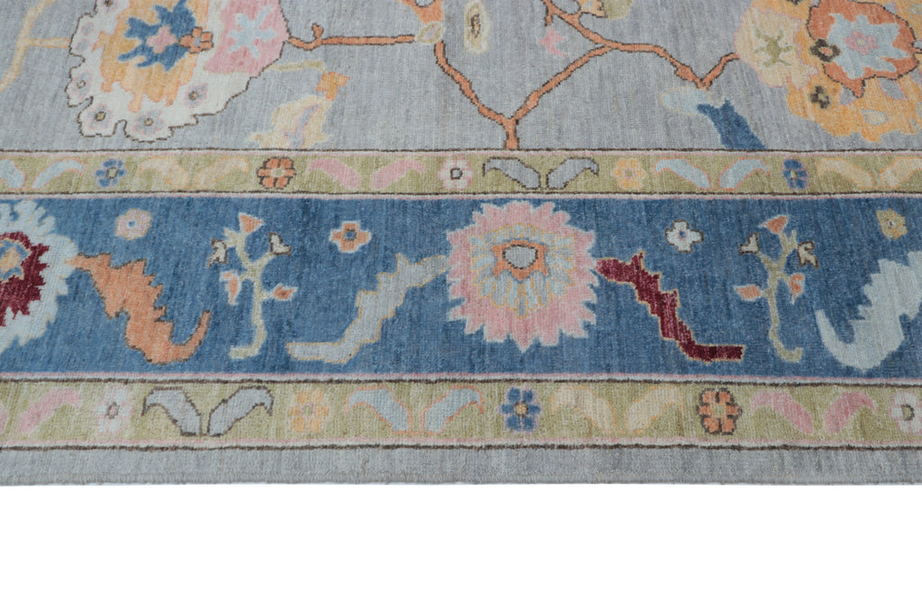 8x10 Grey Floral Handmade Wool Rug | Luxury Area Rug