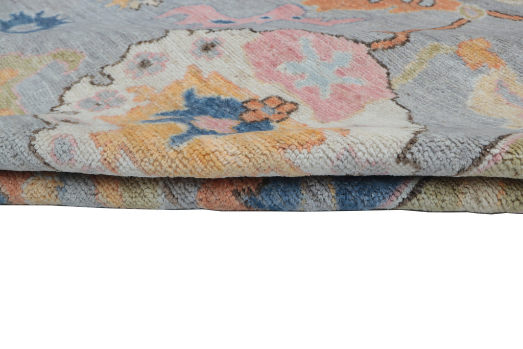 8x10 Grey Floral Handmade Wool Rug | Luxury Area Rug
