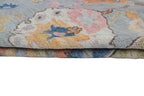 8x10 Grey Floral Handmade Wool Rug | Luxury Area Rug