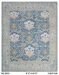 8x10 Gray Oushak Rug – Handmade Wool Floral Vintage Area Rug