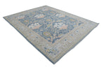 8x10 Gray Oushak Rug – Handmade Wool Floral Vintage Area Rug