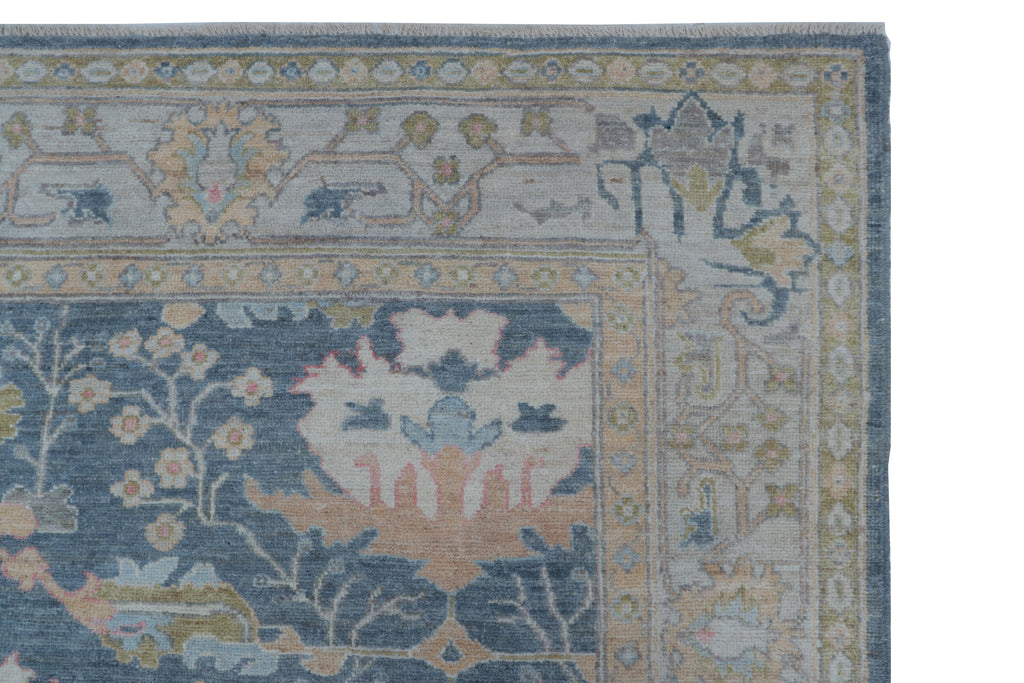 8x10 Gray Oushak Rug – Handmade Wool Floral Vintage Area Rug
