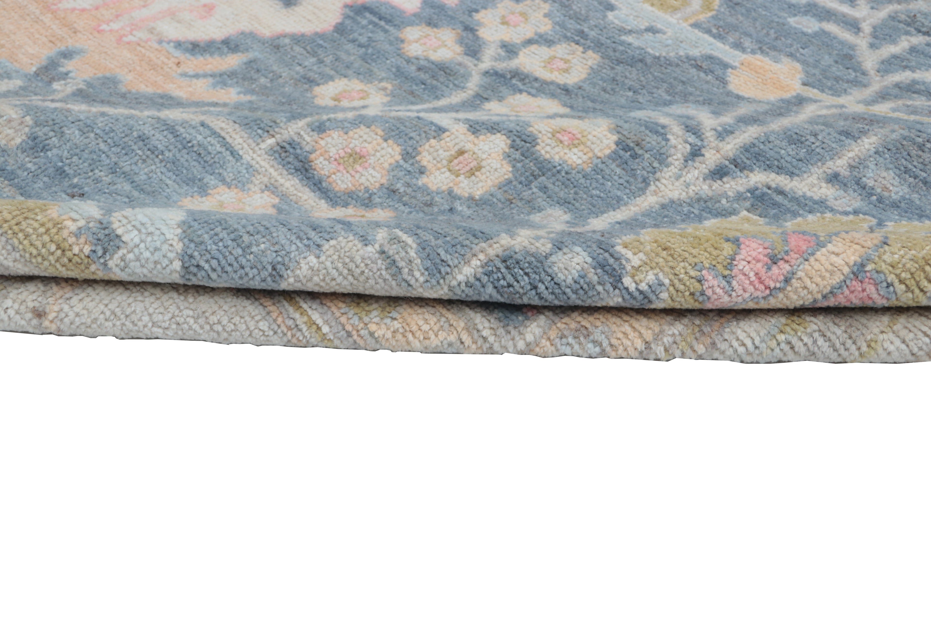 8x10 Gray Oushak Rug – Handmade Wool Floral Vintage Area Rug