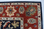 9x12 Blue Chobi Floral Area Rug | Handmade Wool & Cotton Rug