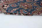 2x8 Beige & Red Super Kazak Runner Rug | Handmade Wool & Cotton Geometric Rug