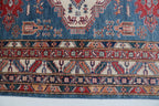 5x6 Beige & Red Super Kazak Area Rug | Handmade Wool & Cotton Geometric Rug
