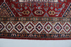 5x7 Beige & Red Super Kazak Geometric Handmade Cotton & Wool Rug | Premium Luxury Area Rug