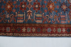 2x7 Blue & Red Super Kazak Geometric Handmade Cotton & Wool Runner Rug | Premium Luxury Runner Rug