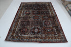 7x10 Brown Chobi Handmade Wool & Cotton Rug | Floral Hand-Knotted Area Rug | Vegetable Dyed