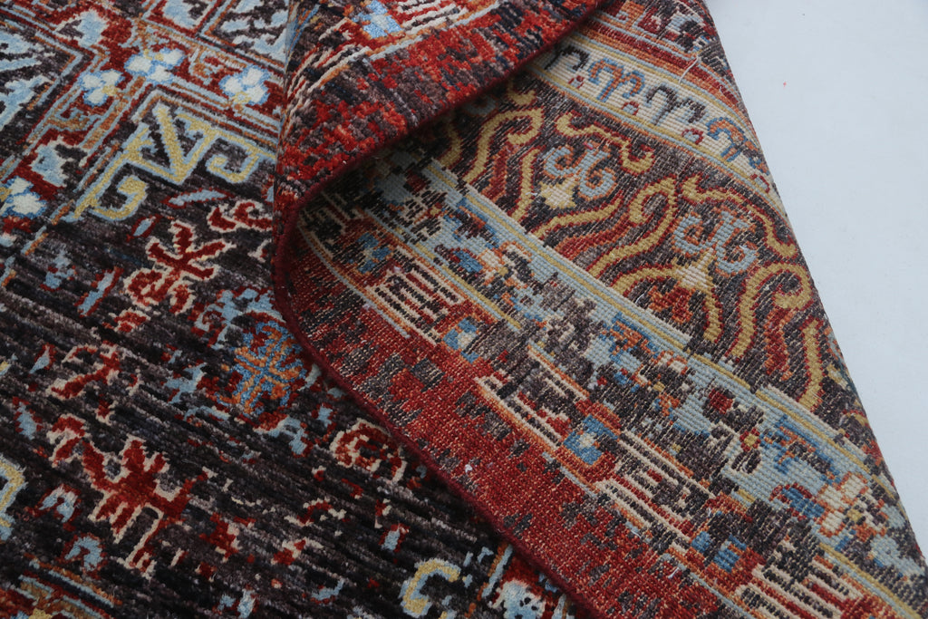 7x10 Brown Chobi Handmade Wool & Cotton Rug | Floral Hand-Knotted Area Rug | Vegetable Dyed