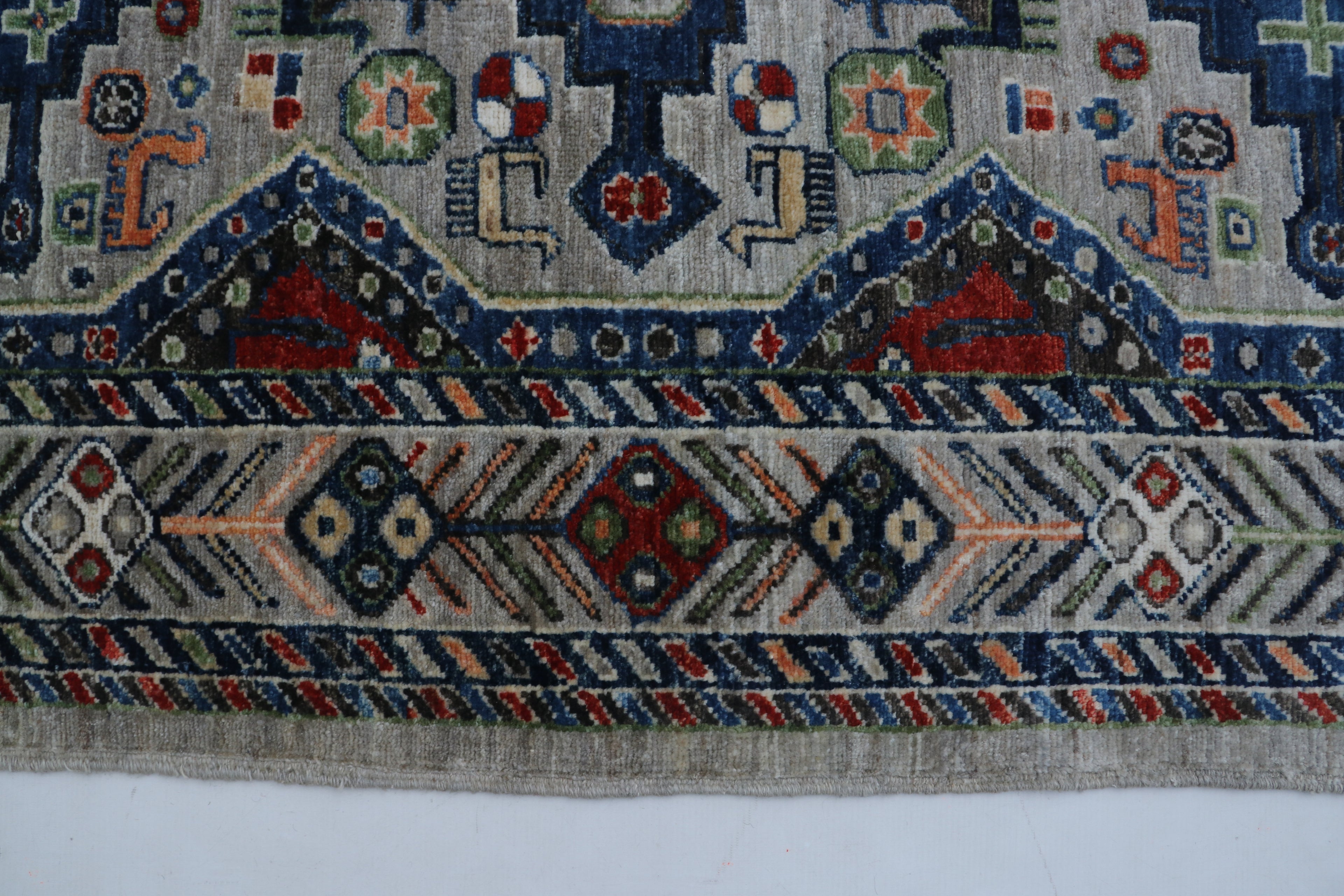 4x6 Gray Chobi Handmade Wool & Cotton Rug | Floral Hand-Knotted Luxury Area Rug