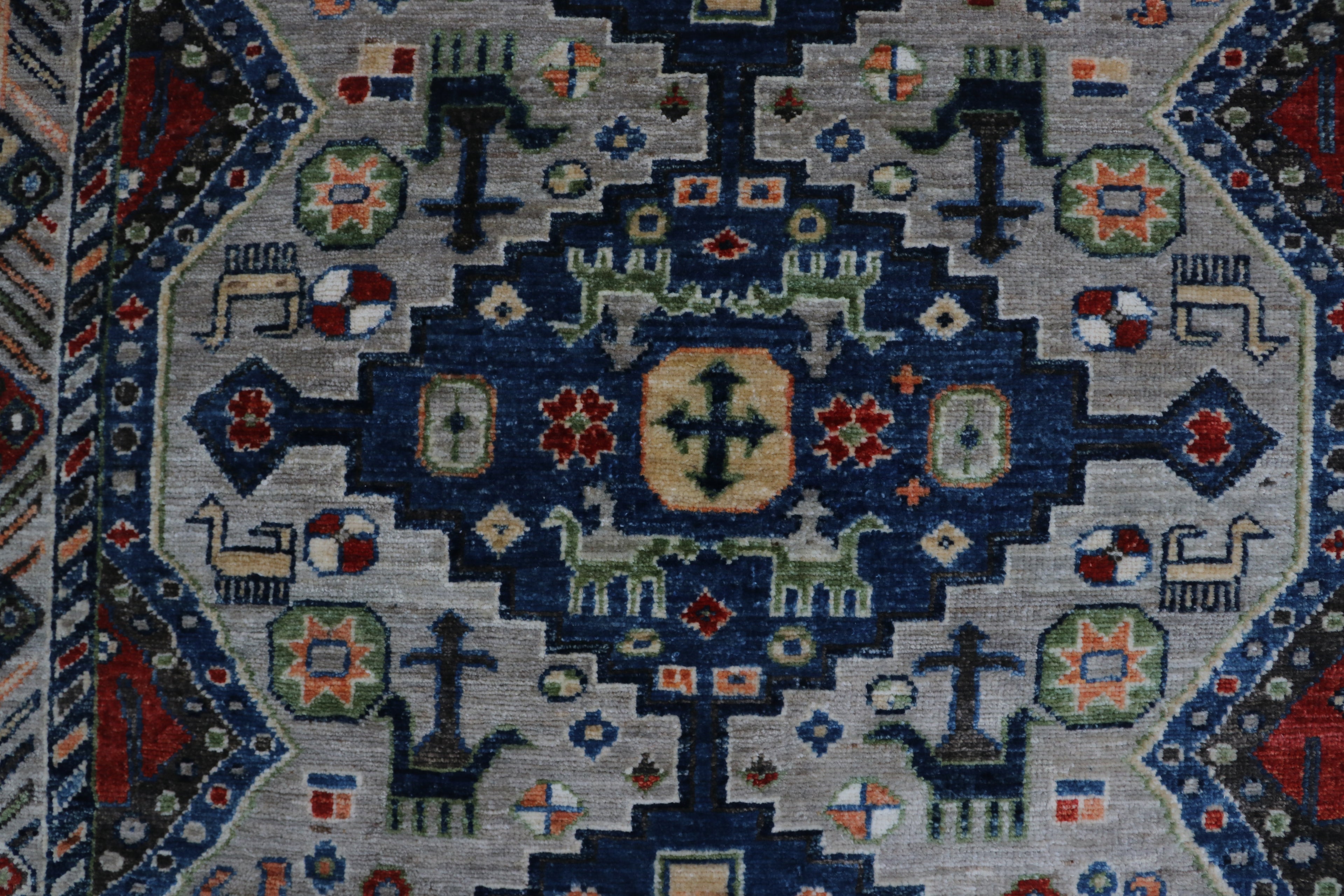 4x6 Gray Chobi Handmade Wool & Cotton Rug | Floral Hand-Knotted Luxury Area Rug