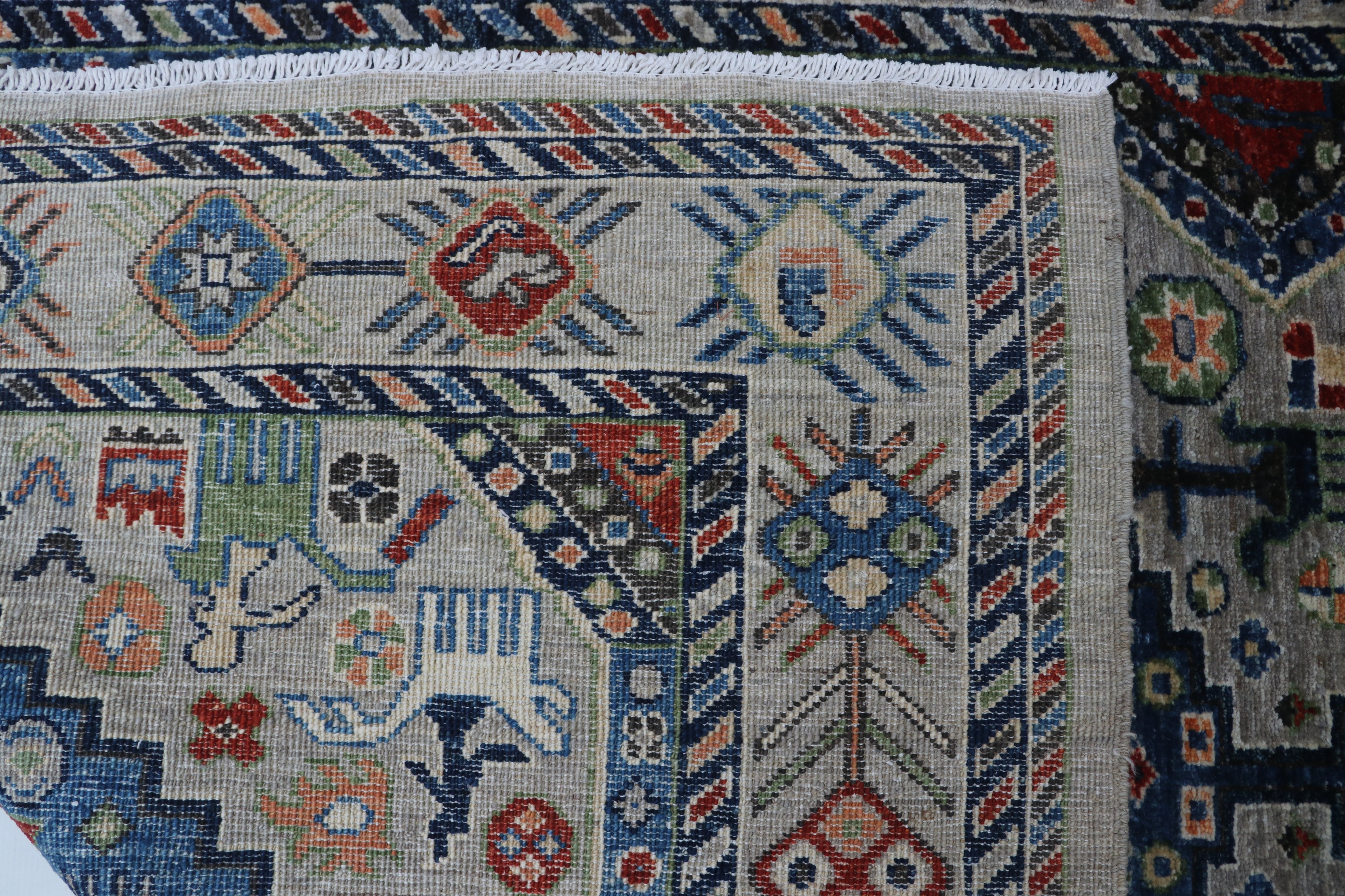 4x6 Gray Chobi Handmade Wool & Cotton Rug | Floral Hand-Knotted Luxury Area Rug