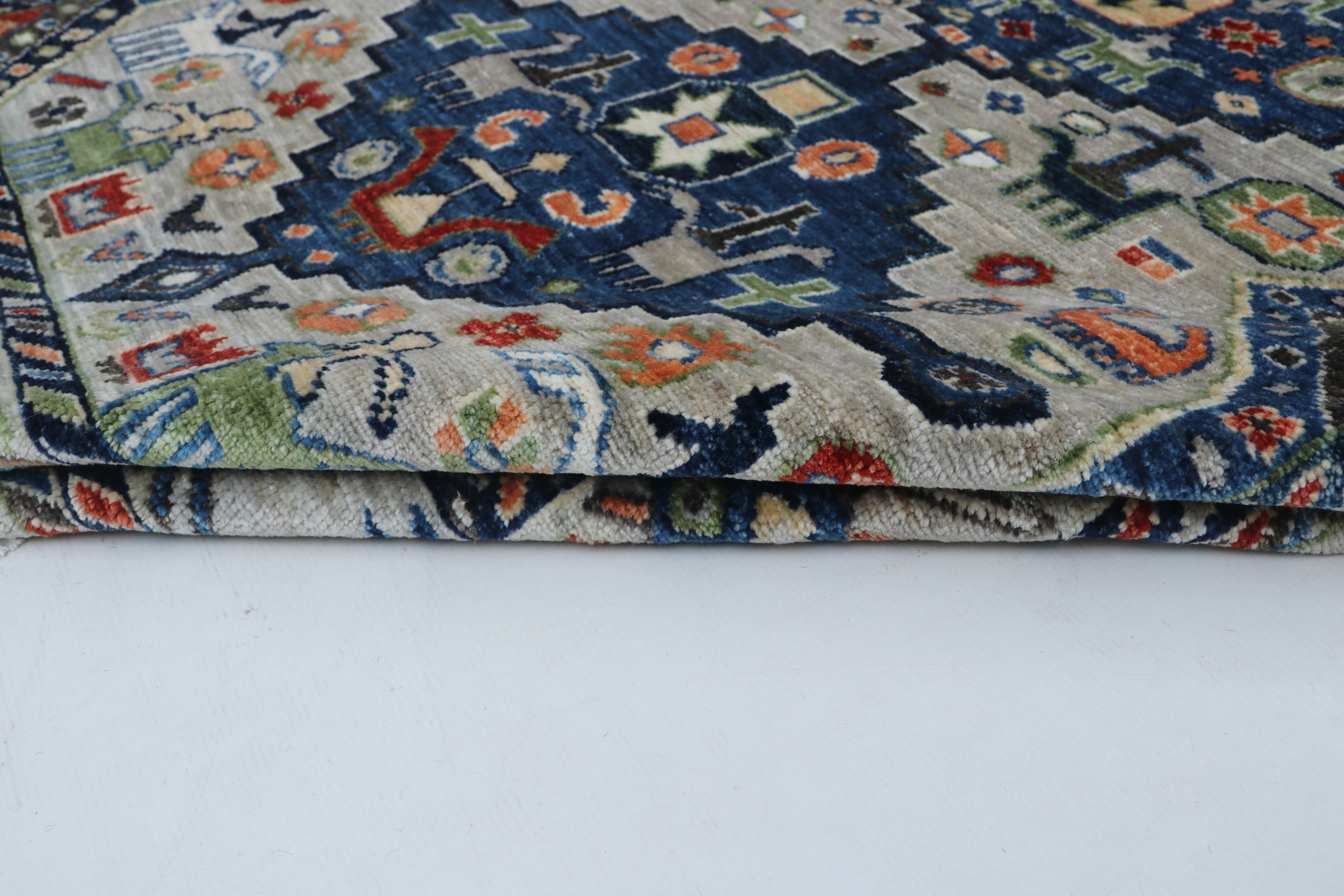 4x6 Gray Chobi Handmade Wool & Cotton Rug | Floral Hand-Knotted Luxury Area Rug