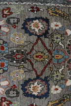 4x6 Gray Chobi Floral Handmade Cotton & Wool Rug | Premium Luxury Area Rug