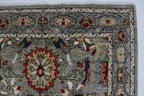 4x6 Gray Chobi Floral Handmade Cotton & Wool Rug | Premium Luxury Area Rug