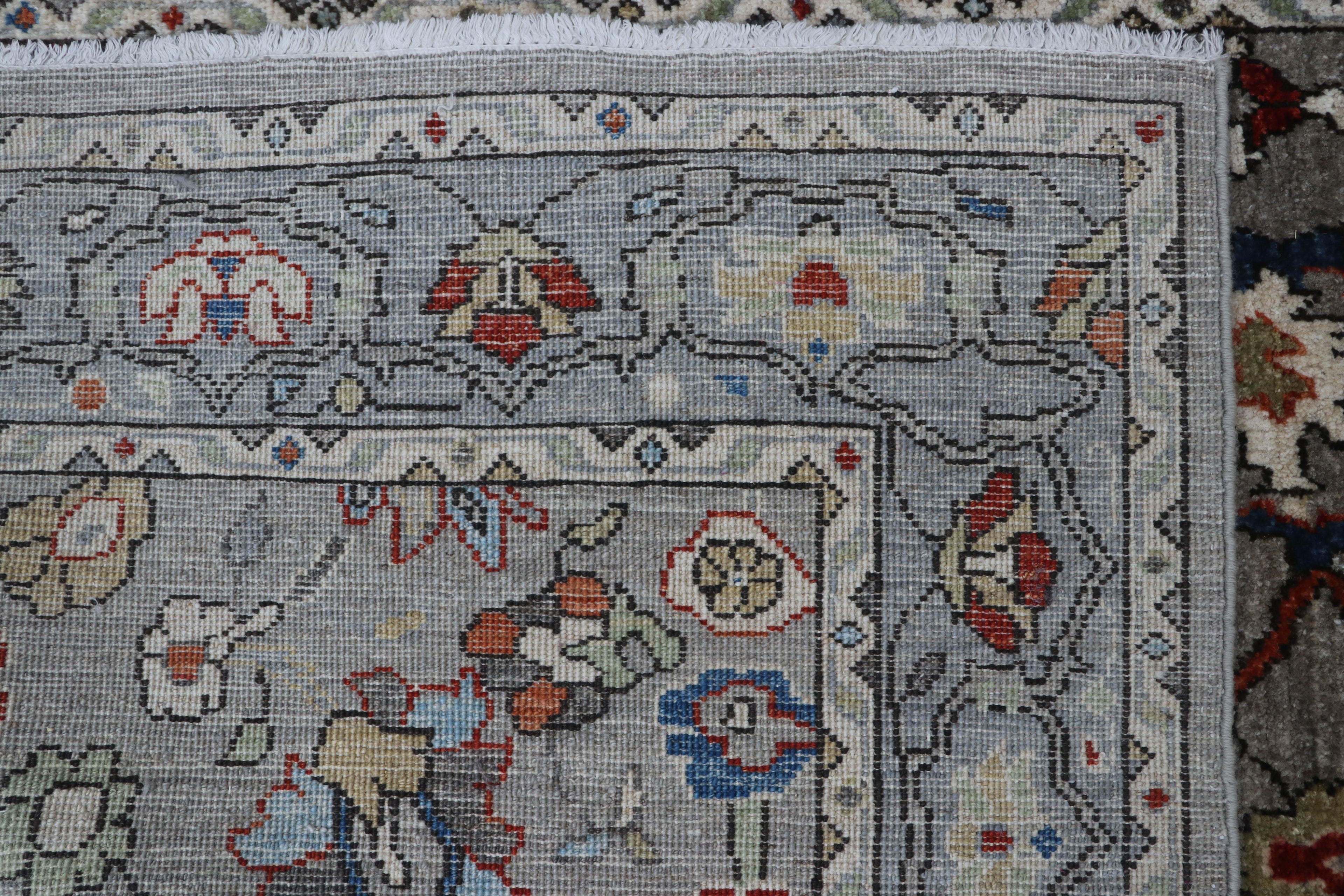 4x6 Gray Chobi Floral Handmade Cotton & Wool Rug | Premium Luxury Area Rug